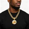 Fashion Hip Hop Pendant Alloy Gold Plated Crystal Iced Out Phoenix Suns Charm Necklaces Cuban Chain Basketball Team Fans Jewelry