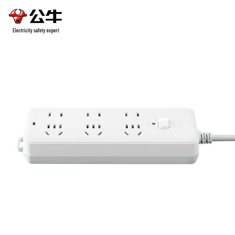 BULL GN-402 Safety Power Strip with Overload Protection, 3M, 6 Outlets