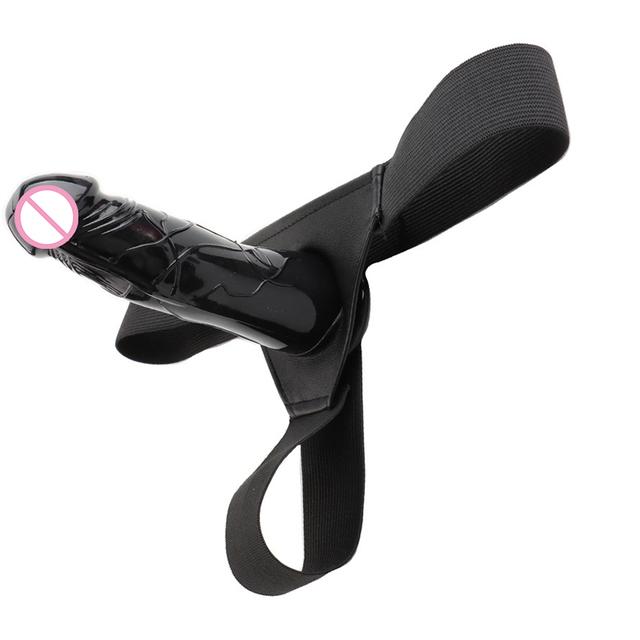 Hollow Dildo na pasku sprawi, że będziesz twardy Dildo big dick Sex zabawki prawdziwy Penis pasy Strapon uprząż dla mężczyzn nakładka na penisa fałszywy kogut