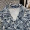 Summer Island Vacation Style Ice Silk Short Sleeve Floral Shirt Men's Hawaiian Cuban Collar Shirt Cool Fashion for Men