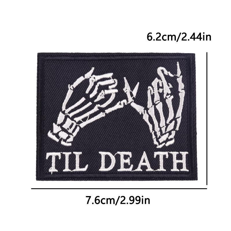 Punk/Horror Skull Letters Embroidery Patch Iron On Patches For Clothing Thermoadhesiv Patches On Clothes DIY Decorate Badges