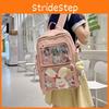 Simple Solid Color Large Capacity Student Backpack With Pendant Badge And