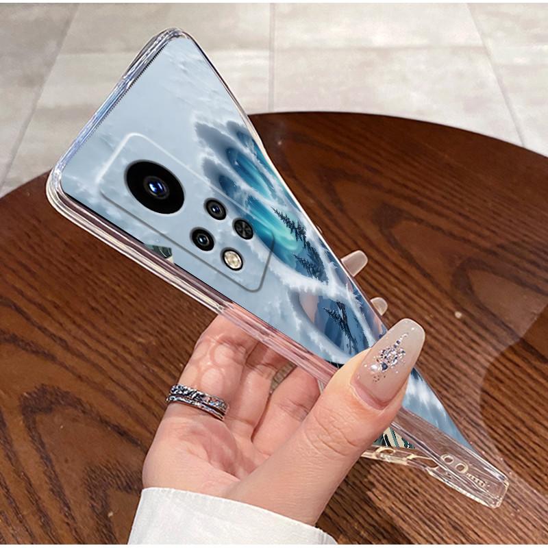 Forest, Snow Mountain Pattern Phone Cover For Infinix Note 12i 2022 Jelly Color Clear Case Soft TPU Shockproof Protective Casing