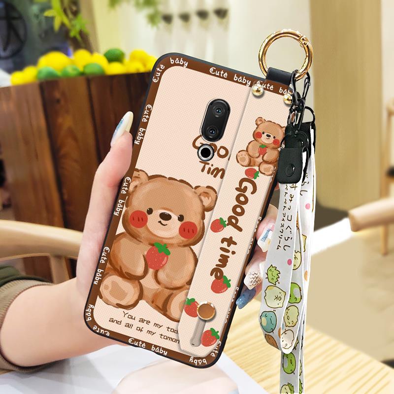 Dirt-resistant Wristband Phone Case For Meizu 15/15 Lite Anti-knock Durable Silicone Anti-dust Cartoon Soft Case Cute