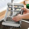Adjustable 304 Stainless Steel Sink Drain Basket Drain Drying Rack Multifunctional Storage Rack for Kitchen Dish Vegetable Fruit