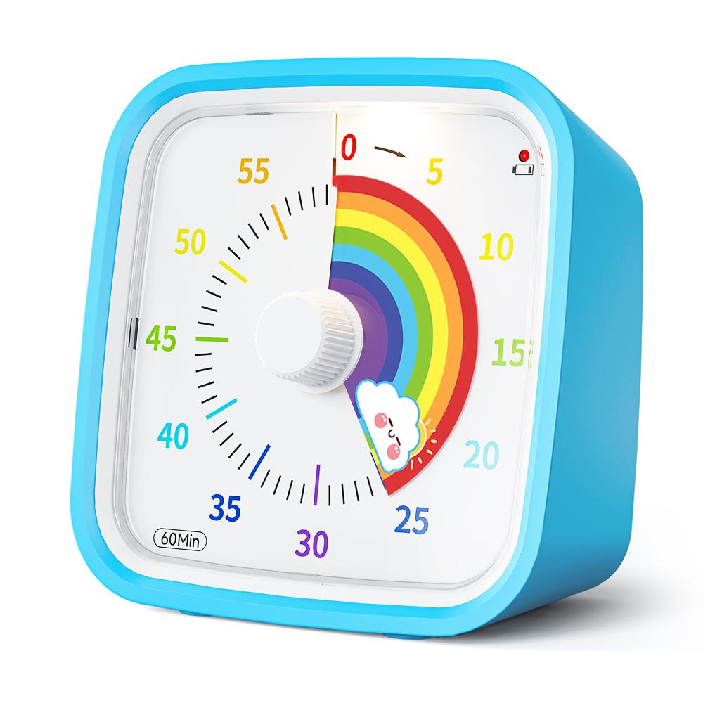 Kid Visual Timer Clock Yunbaoit  Eco-Friendly Plastic Dial Child Silent Time Management Tool 60Min Kitchen Timer Countdown