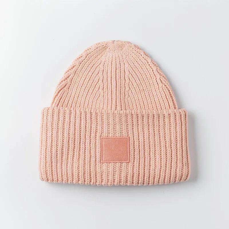 Couple Winter High Quality Thick Wool Smiling Face Knitted Hat For Men And Women Couples Winter Warm Knitted Hat Curled Edge Hat