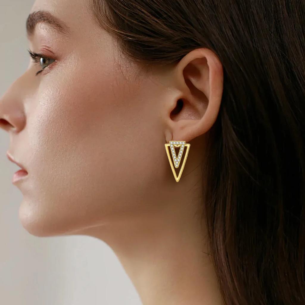 925 Silver Golden Sun Ear Rings Irregular Geometry Star Ear Jewelry Wedding Jewelry Zircon Stone Earrings for Women