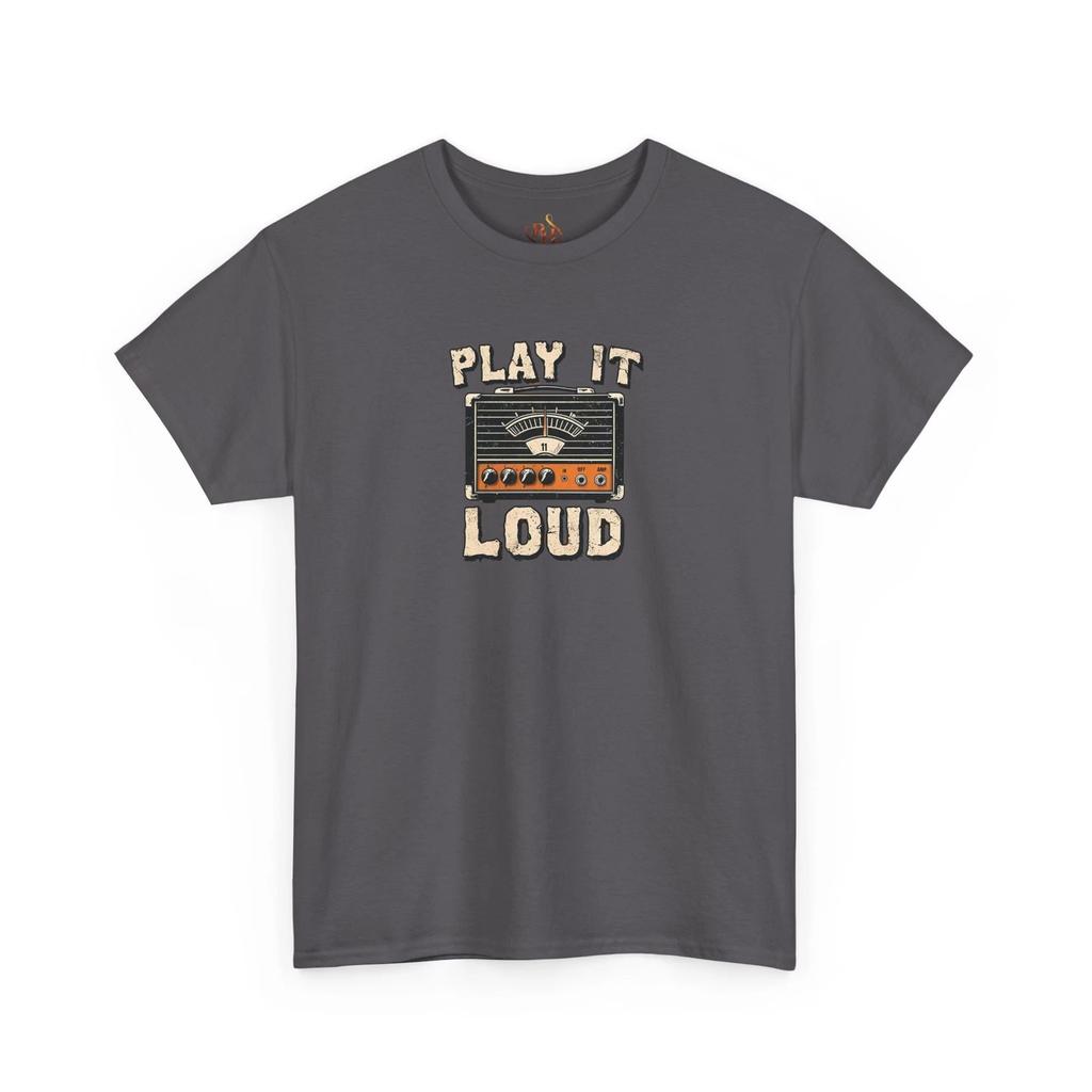 Retro hudební tričko, Grafické tričko Play It Loud, Unisex bavlněný top, Dárek pro vintage
