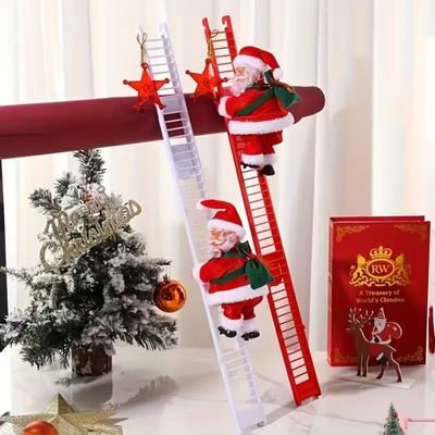 SingingMovingSanta ChristmasTree ClimbingDecoration for Indoor Holiday Home Decor Christmas Tree Ornament Festive Christmas Gift