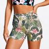 Womens Drawstring Waist Tropical Print Shorts with Elastic Lightweight Casual Loose Fit Summer Beachwear for Daily Use