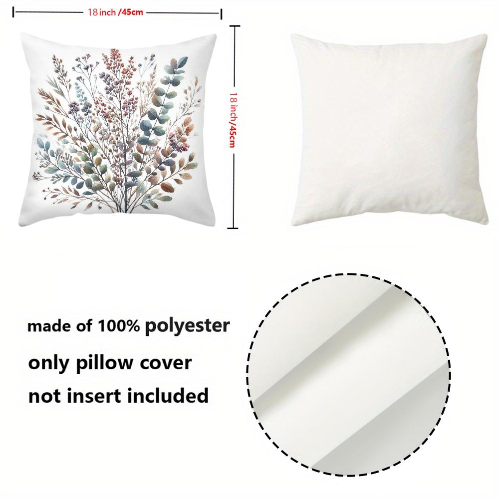 Floral Patterned Cushion Covers For Home Decor Polyester Pillowcase, Sofa Decorative Cushion Cov Headboard Pillow