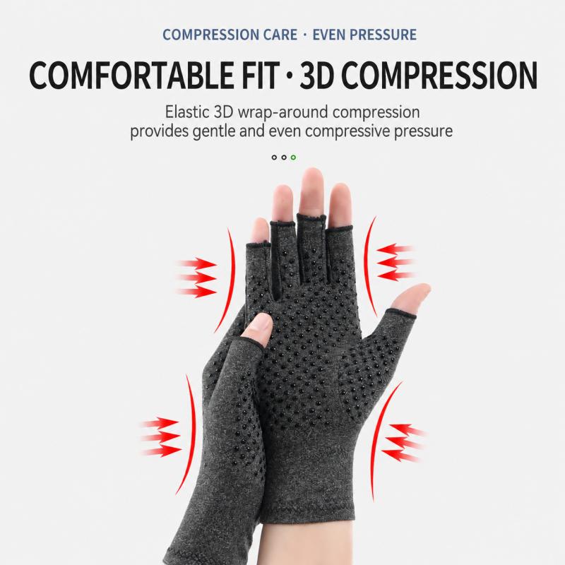 Guanti Compressivi Senza Dita Con Punti Antiscivolo in Silicone Sottili Elastici Per Mani Per Adulti Uso Quotidiano Lavoro Guida Digitazione e Artigianato Uso Primaverile