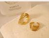 Adjustable Irregular Titanium Steel Gold-Plated Ring Set