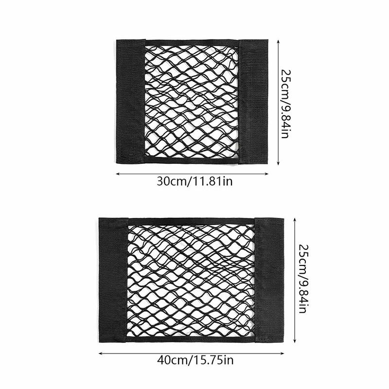 Filet de rangement pour porte d'armoire de cuisine, sac adhésif pour articles divers, pochette élastique avec ruban de fixation en nylon, organisateur de voiture