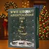 Aircraft Calendar Advent 24 Days Christmas Countdown Calendar with 24 Warbirds Pendant Acrylic Decorative Charm for December