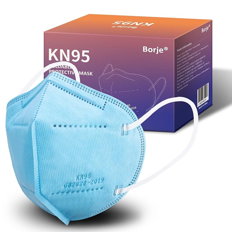 Borje KN95 Face Masks 50 Pcs, 5-Ply Protection Multicolor KN95 Mask, Disposable Face Masks for Adults