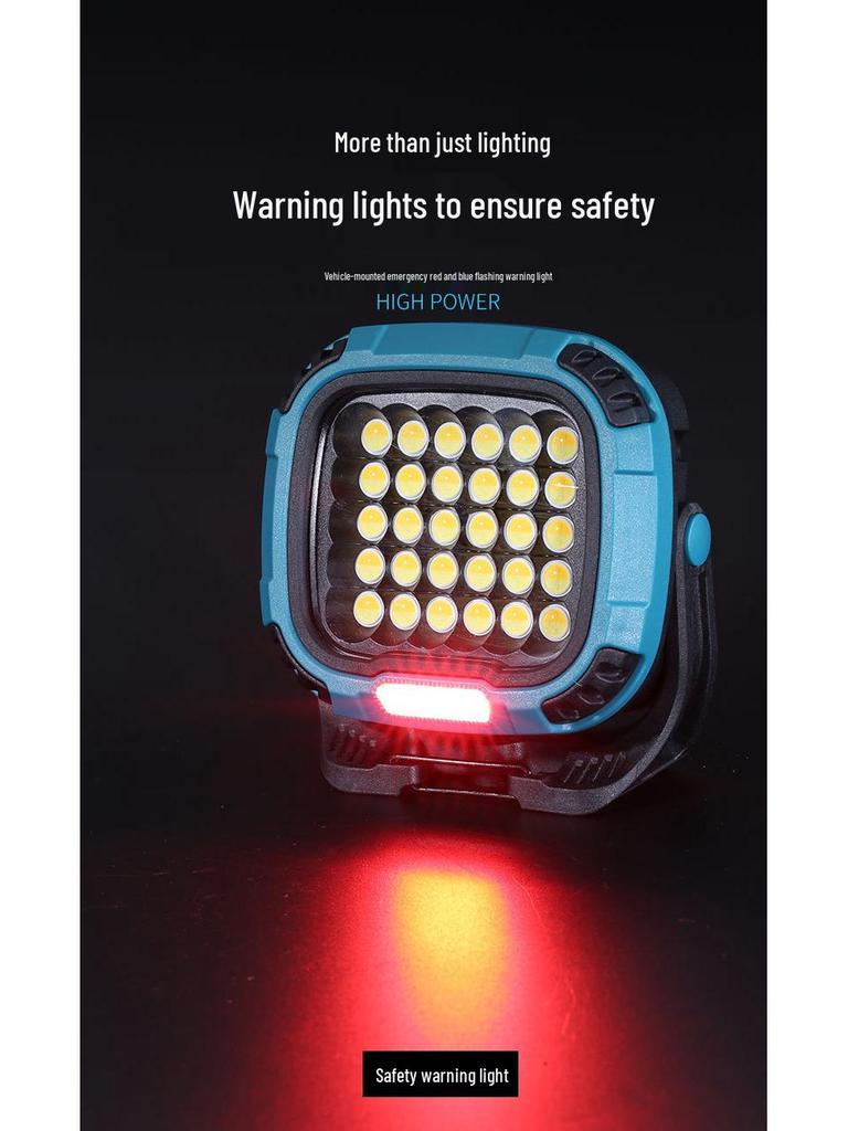 Cross-border LED COB Camping Light: Long-lasting Battery, Magnetic, Rotating, Emergency Floodlight for Outdoor Use