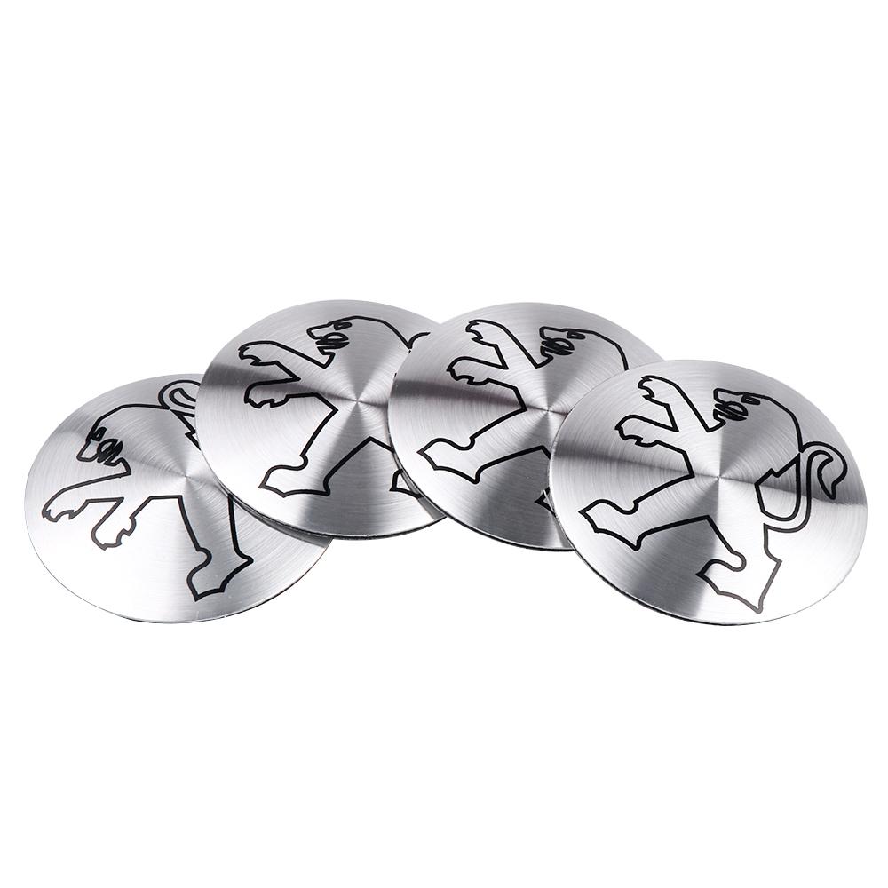 

2026 Hot Car Sticker 56/60MM 4pcs Car Wheel Center Hub Cap Badge Cover For Peugeot 2008 3008 4008 5008 207 208 307 308 107 408 1 for Peugeot