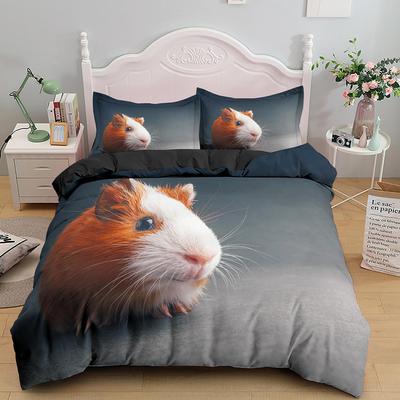 Guinea Pig Beding Set King/Quen Sized Dimensions Lovely Mouse 3D Printed Soft Duvet Cover Animal Warm Comforter For Children Kids Young Boys Girl