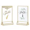 A84E-2X Acrylic Sign Holder Gold Picture Frame Double Sided Clear Display Stand, Gold Acrylic Frames For Home Shop Restaurant