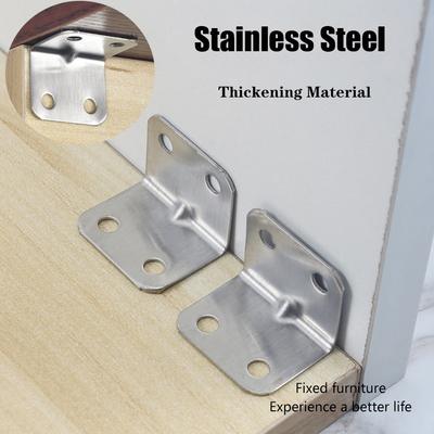 Stainless Steel L-shaped Corner Code Right Angle Laminate Furniture Board Hardware Right Angle Bracket Cabinet Small Connector