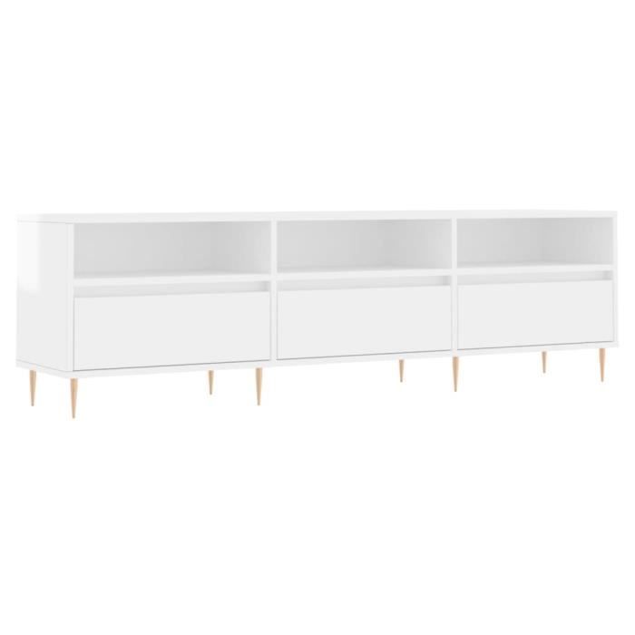 VidaXL TV Stand High Gloss White 150x30x44.5 Cm Engineered Wood 831270