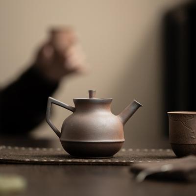 Original Mineral Rough Ceramic Teapot Handmade Wabi Sabi Style Old Rock Mud Chinese Retro Unglazed Single Pot Kung Fu Tea Set
