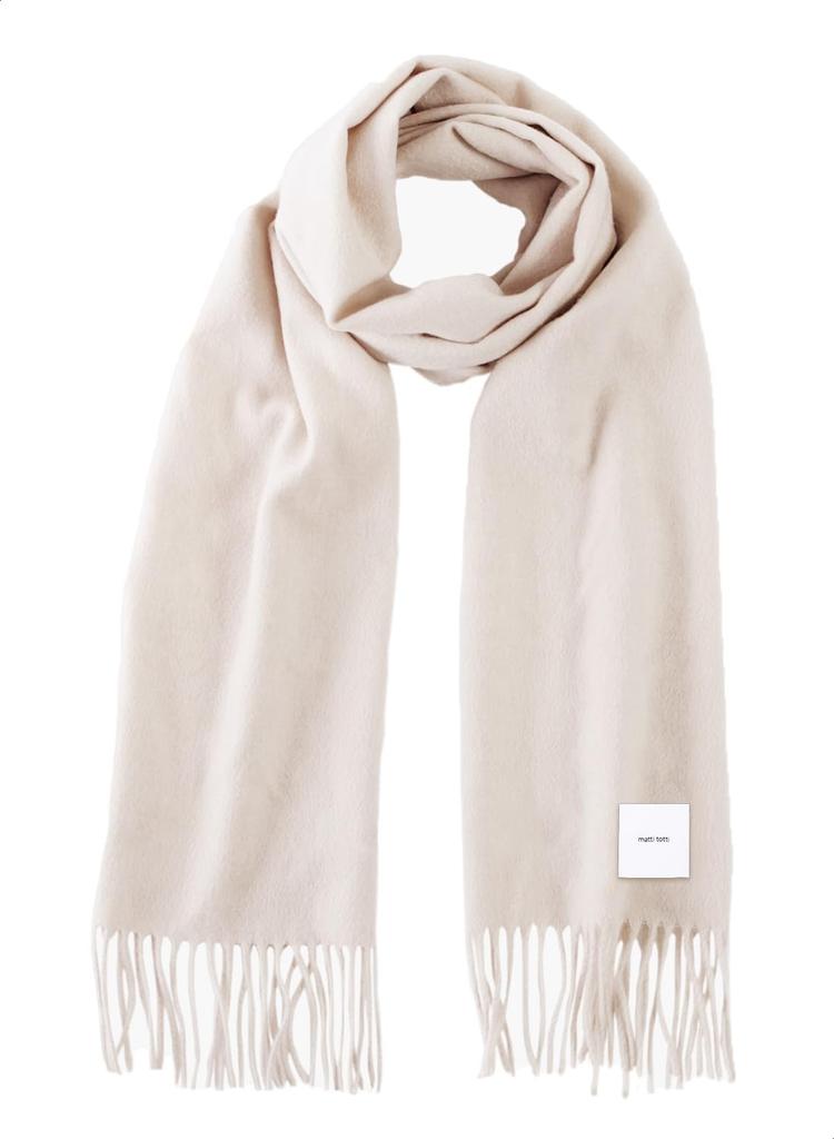 Matti Totti Pale Beige Cashmere Solid 11. Scarf, 100% Cashmere, Large, Thick, Women's, Color, Long, Gift, A0015B-13