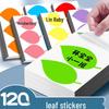 Large Self-Adhesive Colorful Leaf Stickers for Handwritten Labels and Name Circles