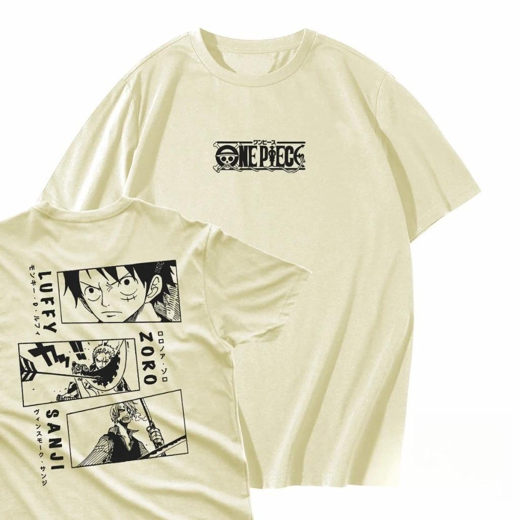 Japonské Anime ONE PIECE Letní Tričko Ležérní Sportovní Fitness Volné Oversized Pohodlné Bavlněné Krátký Rukáv pro Muže a Ženy
