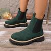 Ladies' Short Boots With Round Toe And Color-Blocked Design, Warm Lining, Suitable For Winter Outings. Warm Boots 36-42