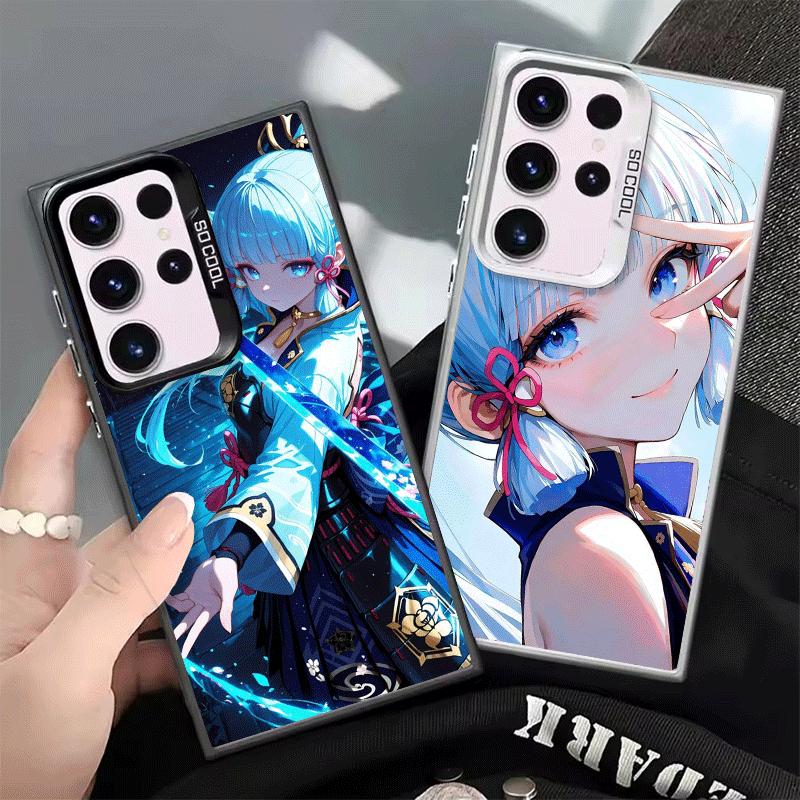 Genshin Impact Kamisato Ayaka Weiche Handyhülle für Samsung Galaxy S24 S25 FE S26 Edge S23 Ultra S22 Plus S21 + Stoßfeste Hülle B