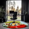 JoNaLu Printed Round Rug Carpet Chair Rug Area Rug Entryway Doormats,for Office Chair Living Room Bedroom Kitchen Room.