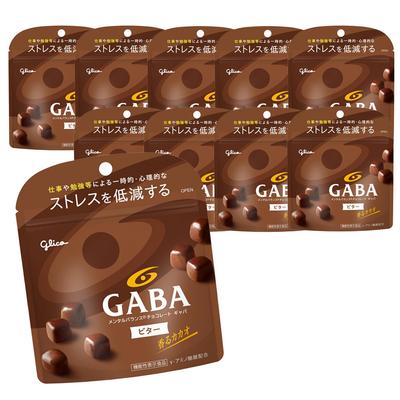 GABA Mental balance choklad, bitter, ståpåse, 51 g x 10 påsar, individuellt förpackade, glico