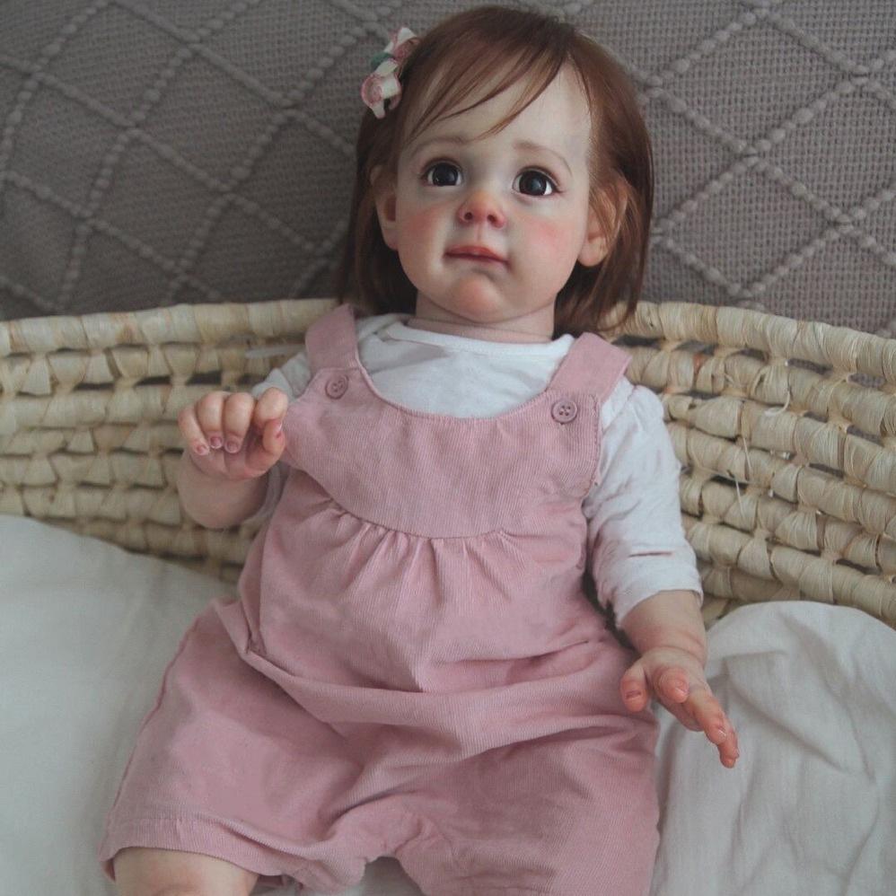 22 Inch New Reborn Doll Girl Pure Manual Hair Transplant Cute Simulation Baby Doll Doll