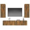 4 Piece TV Cabinet Set Smoked Oak Effect Particleboard