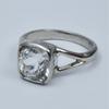 20.00 Carat White Sapphire Silver Ring Size 8.5 Square Shape Best Ring Gemstone AR-.3133-Sa