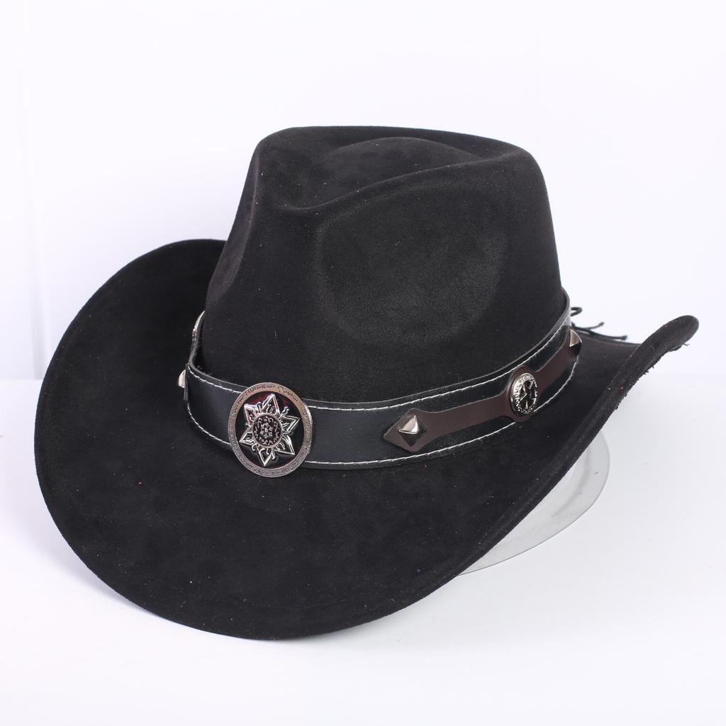 Popular European and American Classic Suede Western Cowboy Hat Men's and Women's Fashion LO Style Peach Heart Cowboy Hat