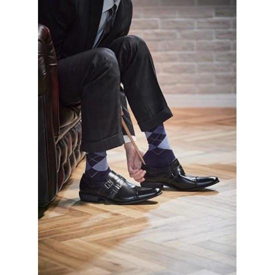 Naigai Style STANDARD Made Japan 90 Crew Length Casual Socks Men Heel Intarsia Argyle Gift