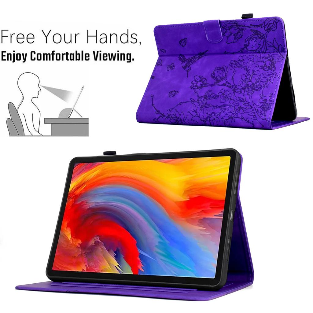 For Amazon Kindle Paperwhite (2021) 6.8 inch Case Flower Bird Imprinted Card Holder Leather Cover