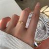 18K Gold-Plated Square Diamond Ring for Women: European & American Fashion, Available in Four Colors, Titanium Steel.