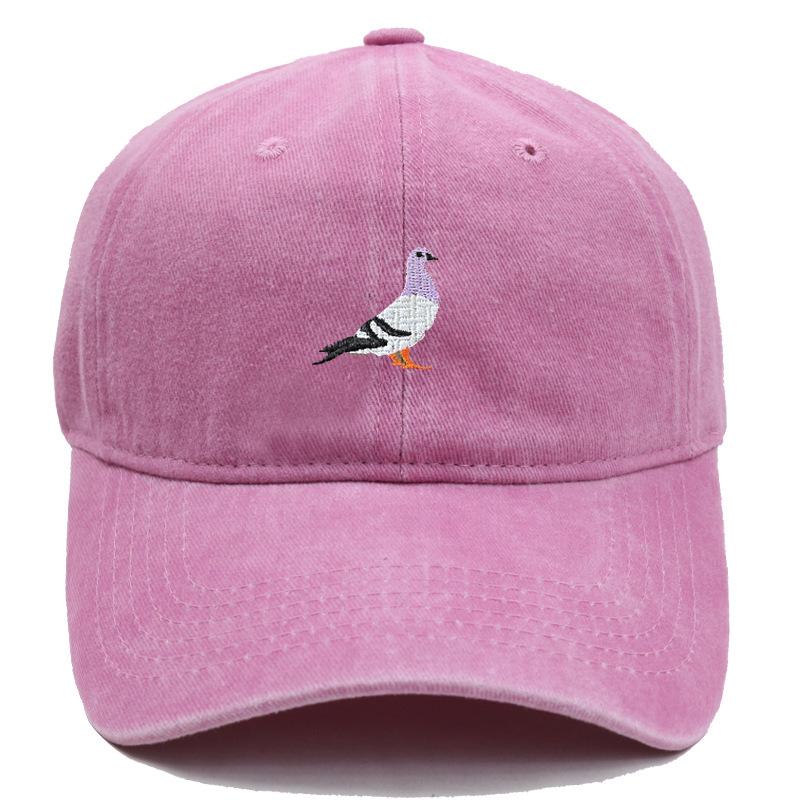 Pc Vintage Washed Pigeon Bird Embroidery Baseball Cap Unisex Adjustable Curved Brim Dad Hat Animal Lover Casual Outdoor Sun Hat