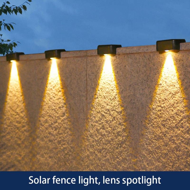 

4 шт. в упаковке, солнечные фонари для ограждения, уличные светодиодные настенные светильники на солнечных батареях высокой яркости, автоматическое включение/выключение, водонепроницаемые солнечные