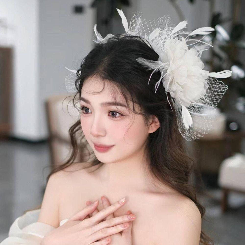 Sweet Photography Headband Veil Wedding Hair Accessories Vintage Bride Headdress  Party