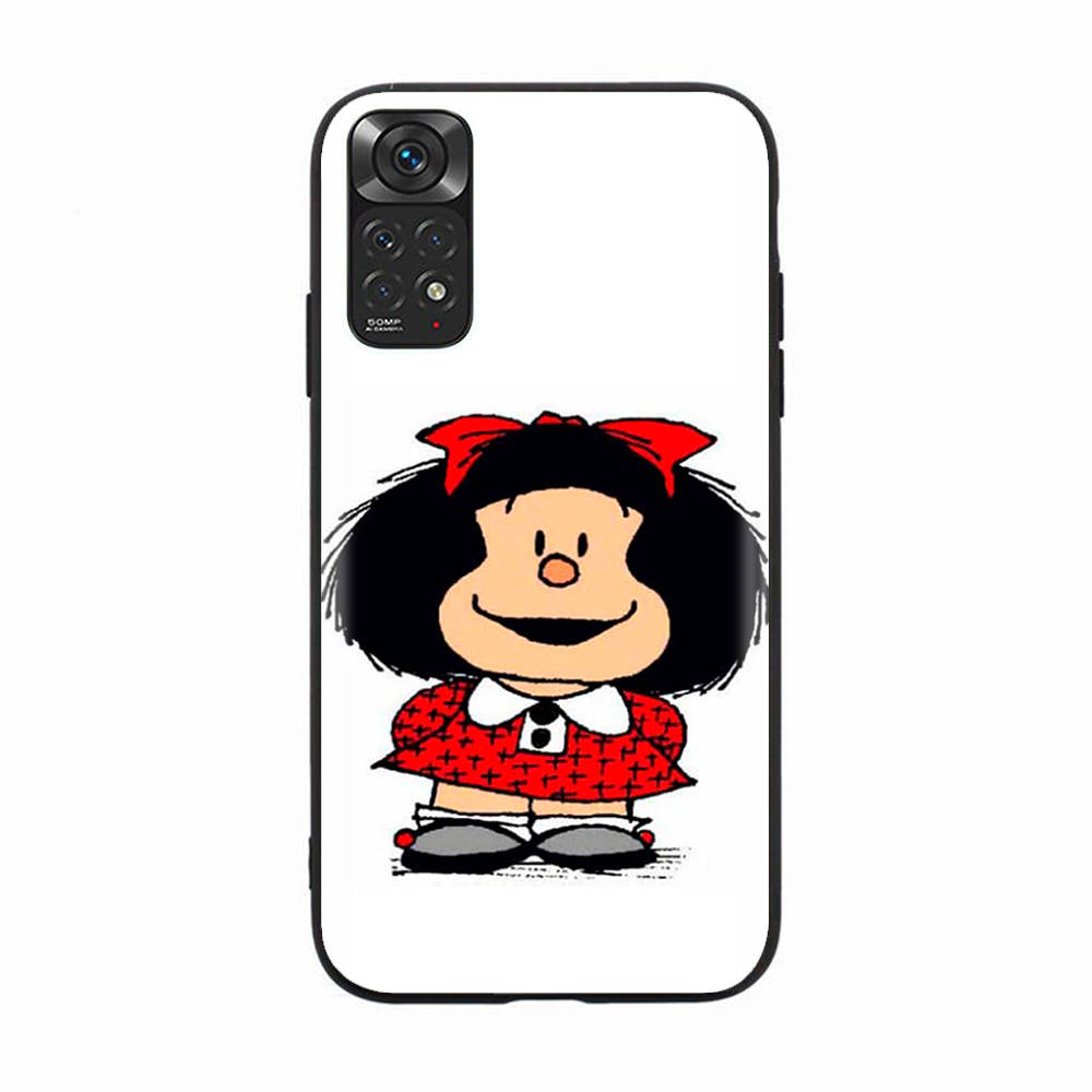 

Чехол D-73 Mafalda Black Sofe для iPhone 16 15 Plus 14 13 Mini 12 11 Pro 8 6 6S SE 5 XR XS Max Realme C30 C33 C32 9I VIVO V29 V27 V23 Y36 Samsung J4 Core олений