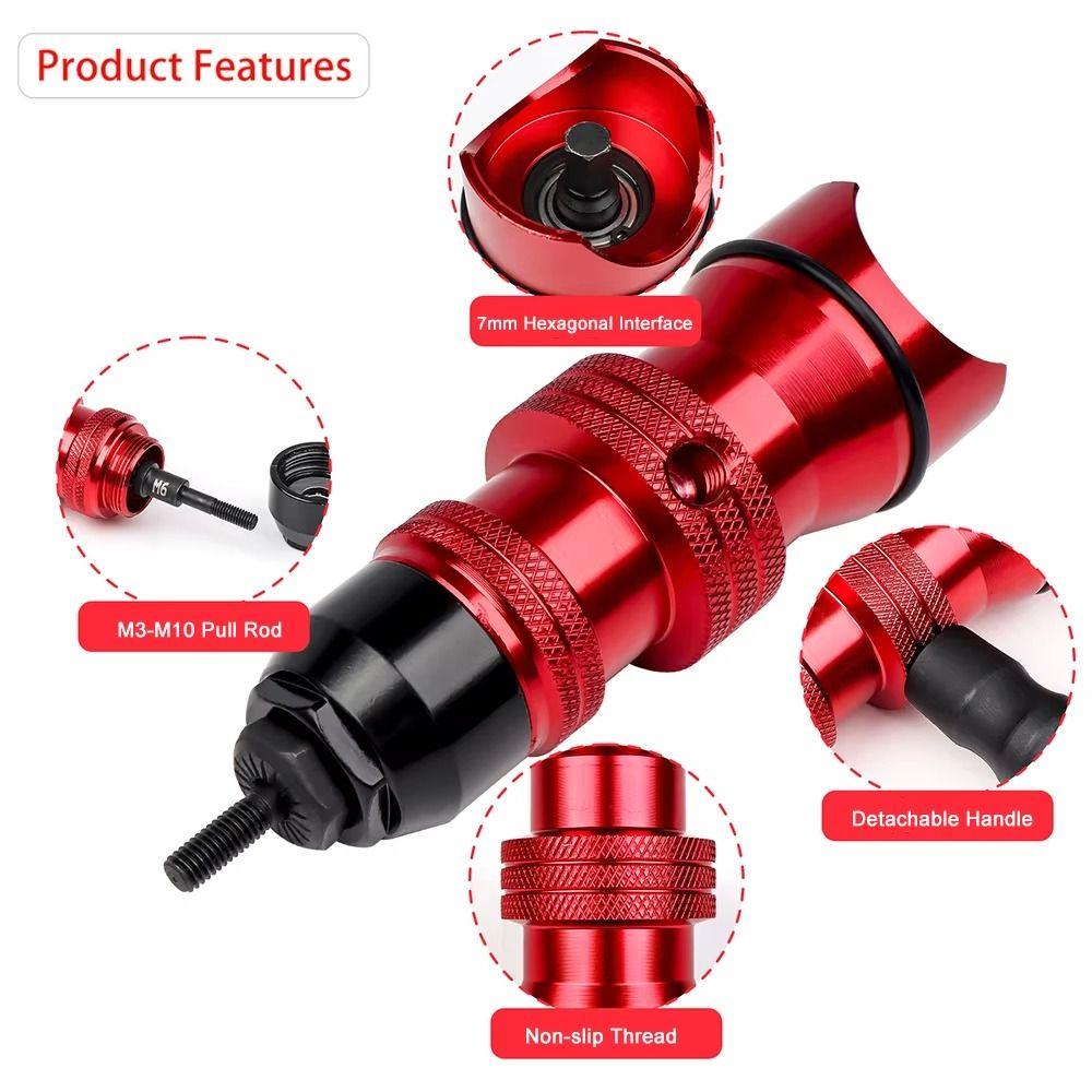 Aluminum Zinc Zinc Alloy Rivet Adapter Removable Plastic Handle Cordless Rivet Riveting Machine Furniture