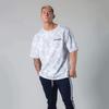 Musgneer Men's Gym T-Shirt, Stretch Short Sleeve, Fitness, Training, Muscle Training, Sports, Stylish, Oversized, Camouflage White, Size M
