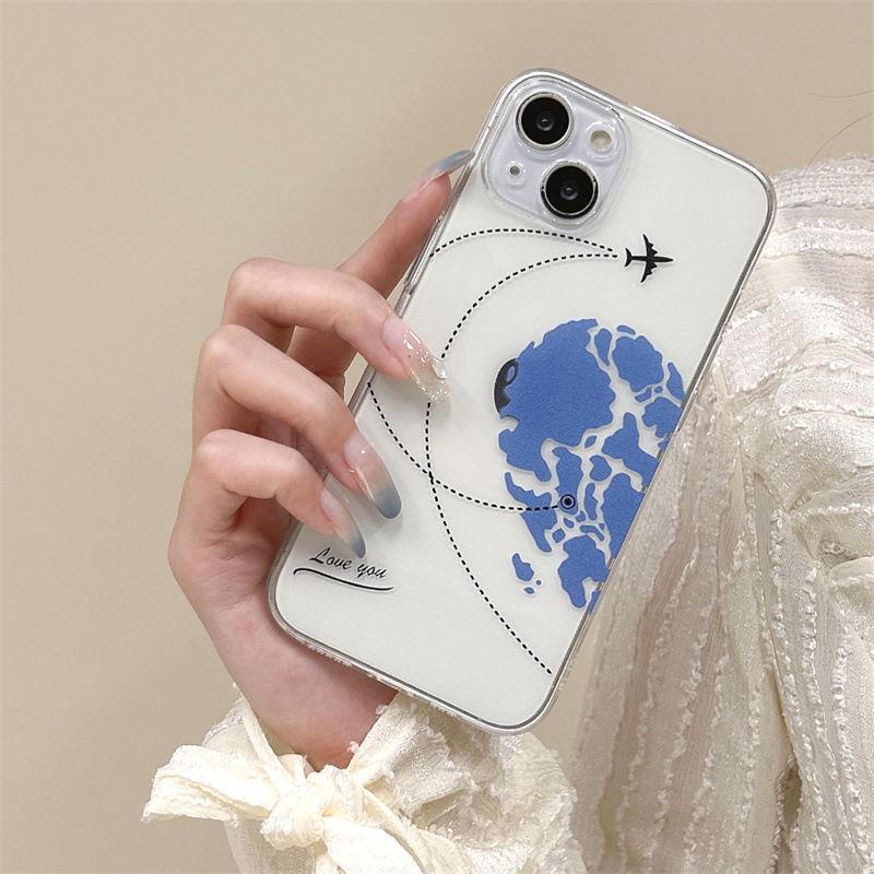 

Прозрачный мягкий чехол для iPhone 14/13 Pro Max с сердечком - Креативный противоударный дизайн для пар iPhone XS Max