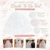 White Short Wedding Veil Short Bridal Veils Pearl Bride Veils | Bachelorette Party Veil,Bachelorette Party Accessories Bridal Shower Gifts for Women